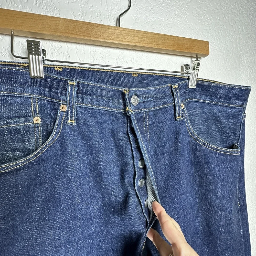 Vtg 2003 Y2K Levi's 501 Button-fly Jeans Dark Barely Worn Unbroken In 38x32